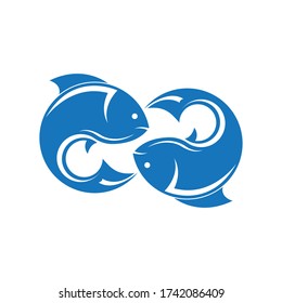Entwurf eines Zeichens für das Logo für die Darstellung von Fischen;
