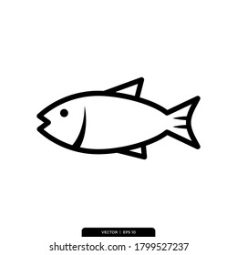 fish icon vector illustration logo template