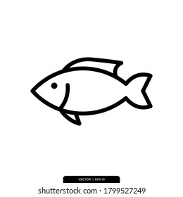 fish icon vector illustration logo template
