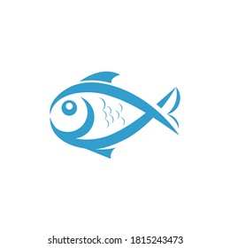 Plantilla de logotipo de la ilustración del vector del icono de pescado 