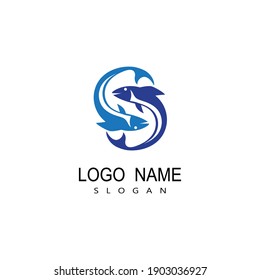 Fish Icon vector illustration logo template design