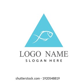 Diseño del logotipo de la ilustración del vector del icono de pescado