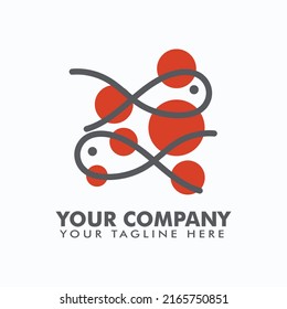 Diseño de la plantilla del logotipo de Ilustración del icono del pescado