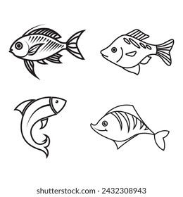 fish icon vector illustration logo design