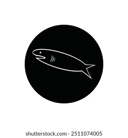 Diseño de logotipo de Ilustración vectorial de icono de pescado