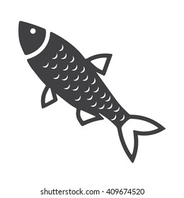 fish icon Vector Illustration on the white background.