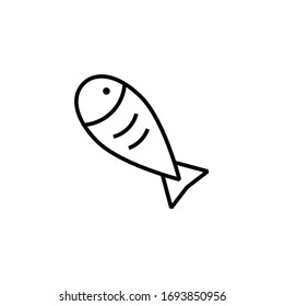 fish icon vector illustration outline style design. isolated on white background