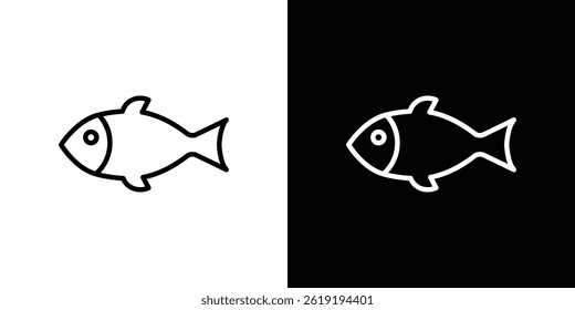 Icono de pescado. Ilustración vectorial, pictograma aislado. editable