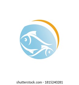 signo de ilustración de vector de icono de pescado