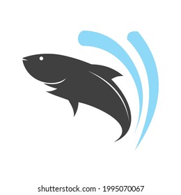 Símbolo de ilustración vectorial de icono de pescado