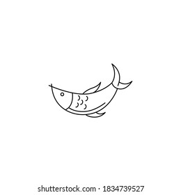 Fish icon vector illustration in trendy flat style. Fish icon with monoline style.