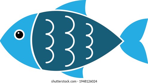 fish icon vector illustration.collection of fish icon with waves