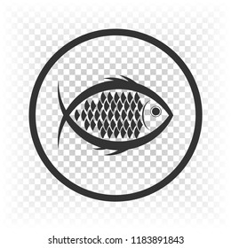 Fish icon. Vector fish illustration.Fish icon on green backround. Vector icon