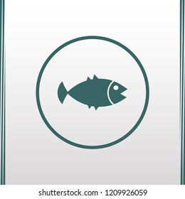 Fish icon. Vector fish illustration.Fish icon on green backround. Vector icon