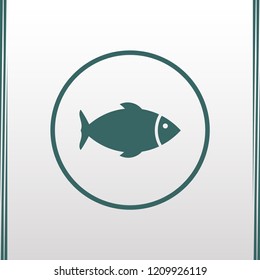 Fish icon. Vector fish illustration.Fish icon on green backround. Vector icon