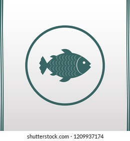 Fish icon. Vector fish illustration.Fish icon on green backround. Vector icon