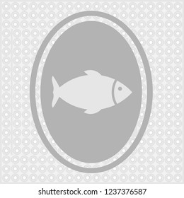 Fish icon. Vector fish illustration.Fish icon on green backround. Vector icon