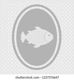 Fish icon. Vector fish illustration.Fish icon on green backround. Vector icon