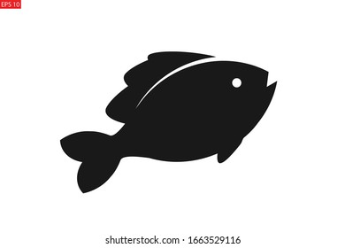 Fish icon vector isolate on white background 
