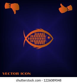Fish icon vector isolated