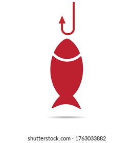 Fish icon vector isolated. flat. Fish On The Hook. eps 10