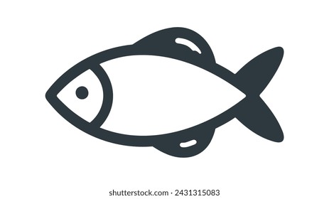 Fish icon vector isolated vector illustration on white background