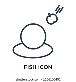 Fish icon vector isolated on white background, Fish transparent sign , thin symbol or stroke element design in outline style