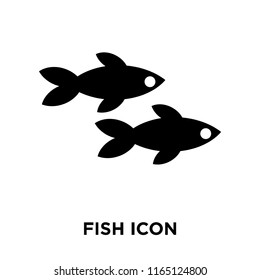 Fish icon vector isolated on white background, Fish transparent sign , dark pictogram