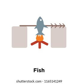 Fish icon vector isolated on white background, Fish transparent sign , historical stone age symbols