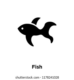 Fish icon vector isolated on white background, logo concept of Fish sign on transparent background, filled black symbol