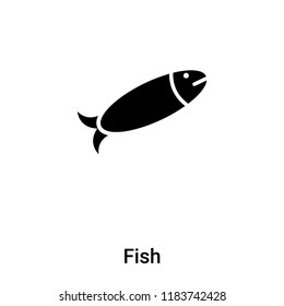 Fish icon vector isolated on white background, logo concept of Fish sign on transparent background, filled black symbol