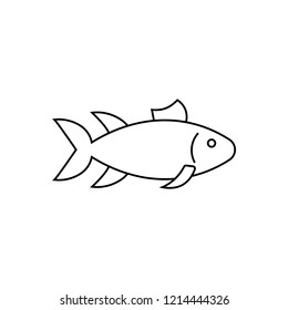 Fish icon vector isolated on white background, Fish transparent sign , line symbol or linear element design in outline style