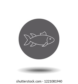 Fish icon vector isolated on white background, Fish transparent sign , line symbol or linear element design in outline style