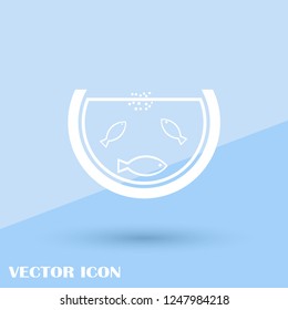 Fish icon vector isolated on blue