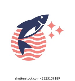 Fish icon vector isolated on white background for your web and mobile app design, Salmon fish logo concept