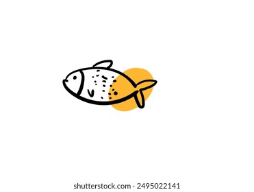 icono de pez, Vector aislado sobre fondo blanco. diseño simple y moderno