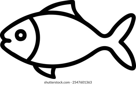 Fish icon vector isolated on white black background. food illustration sign collection. Fish icon