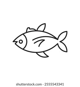 Fish icon vector isolated on white background.