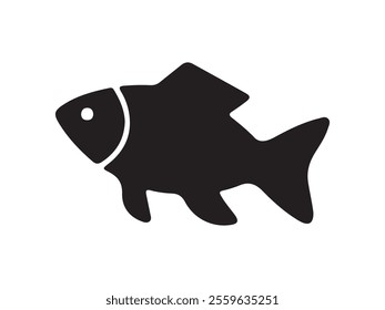 Fish icon vector isolated on white black background. food illustration sign collection. Fish icon