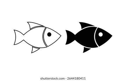 Fish icon vector isolated on white background. Set of fish icon. Fisheries logo symbol.
