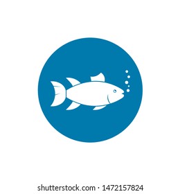 Fish icon vector isolated. Simple flat symbol.
