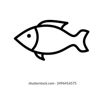 fish icon vector with line design