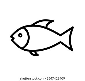 fish icon vector with line design