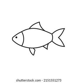 Fish icon. Vector. Line style.