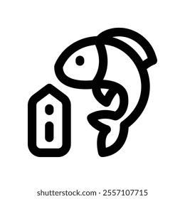 fish icon. vector line icon for your website, mobile, presentation, and logo design.