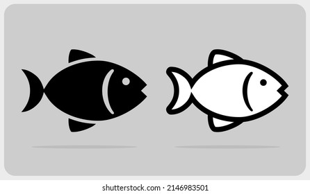vector de icono de pescado. logotipo de pez en ilustración vectorial.