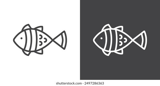 fish icon vector logo set collection for web app ui