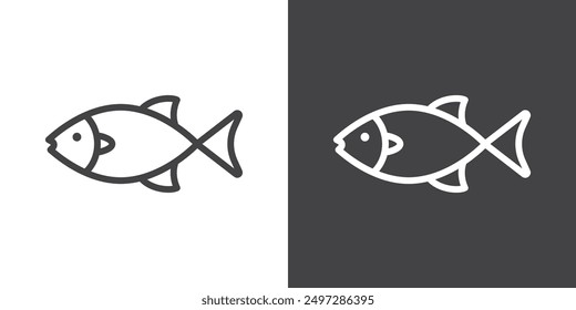 Fish icon vector logo set collection for web app ui

