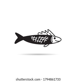 vector de icono de pescado sobre fondo blanco