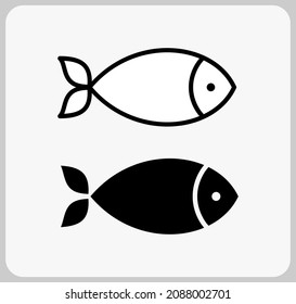 vector de icono de pescado sobre un fondo blanco. Los animales viven bajo el agua.